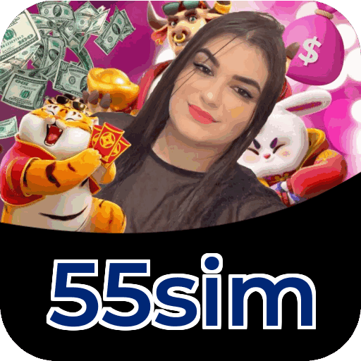 Interface do aplicativo 55sim mostrando jogos disponíveis no iOS e Android